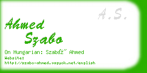 ahmed szabo business card